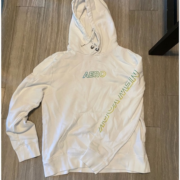 AEROPOSTALE  Small (m) Women Aero Drawstring Pullover Hoodie Soft White New York - Picture 1 of 4